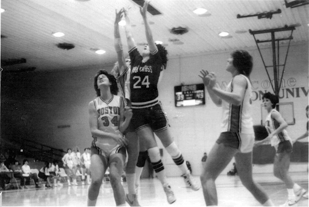 COURTESY OF MARCIA ZIMMERMAN
Marcia’s mom, Sherry Levin, playing for The College of the Holy Cross.&nbsp;