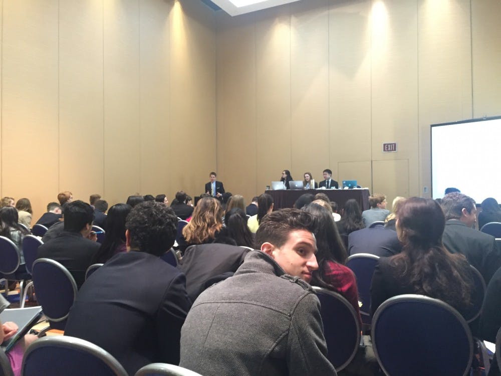 COURTESY OF ANDREAS CHAI
Committees debated the global migrant crisis and women’s health.