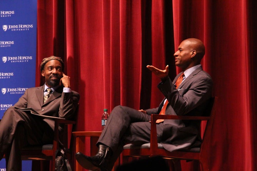 LEON SANTHAKUMAR/Photography Editor
Spence and Blow talk historical racism at Forums on Race in America.  