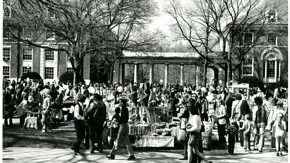 COURTESY OF THE UNIVERSITY ARCHIVES — SHERIDAN LIBRARIES&nbsp;
Community members attend Spring Fair ‘72, which occurred during Waring’s time at Hopkins.