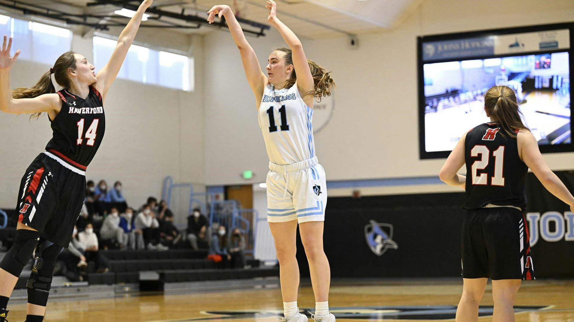 COURTESY OF HOPKINSSPORTS.COM
Despite offensive struggles, the Jays finished off the Haverford College Fords in overtime.