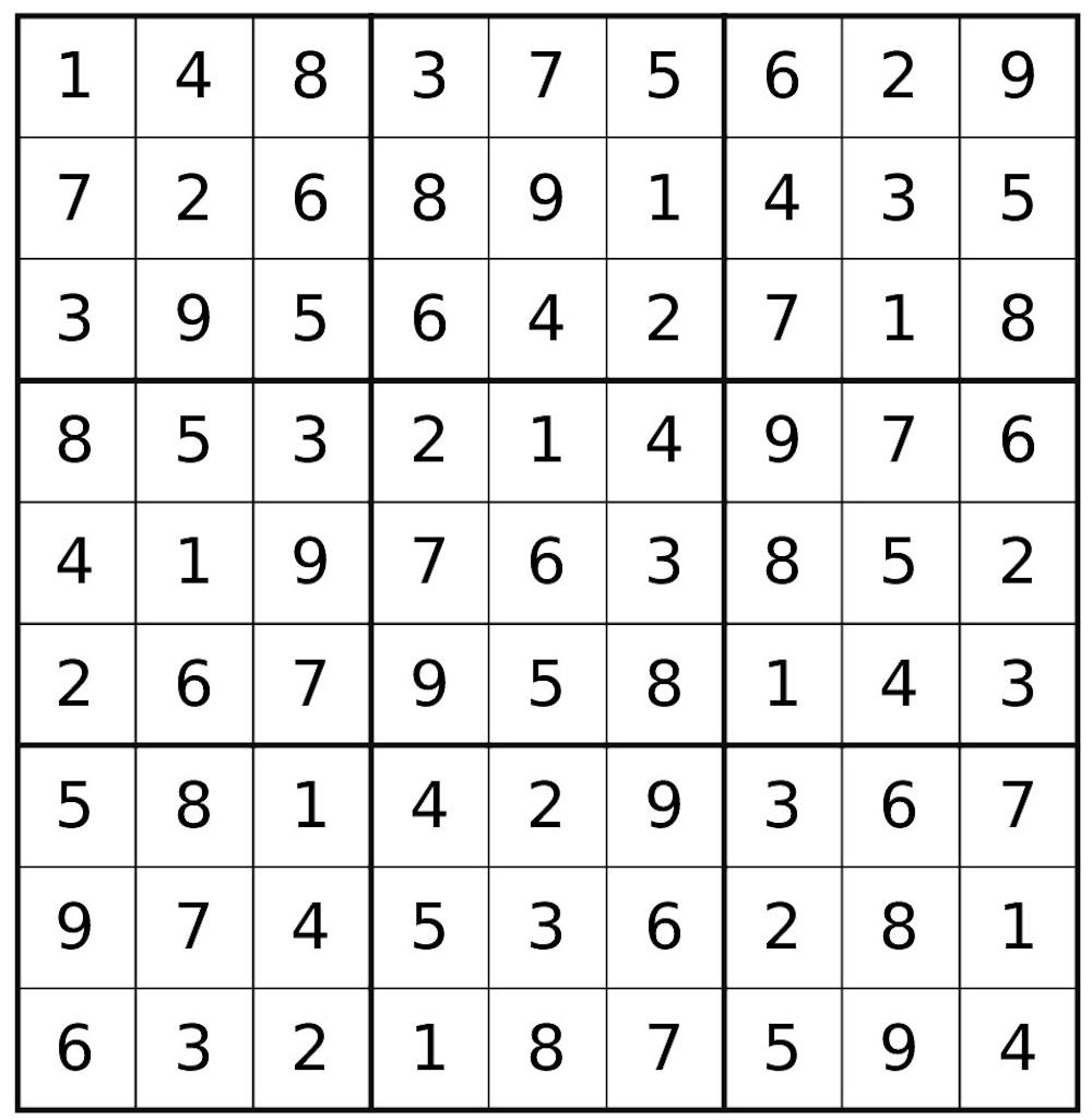 B6_Sudoku Answers