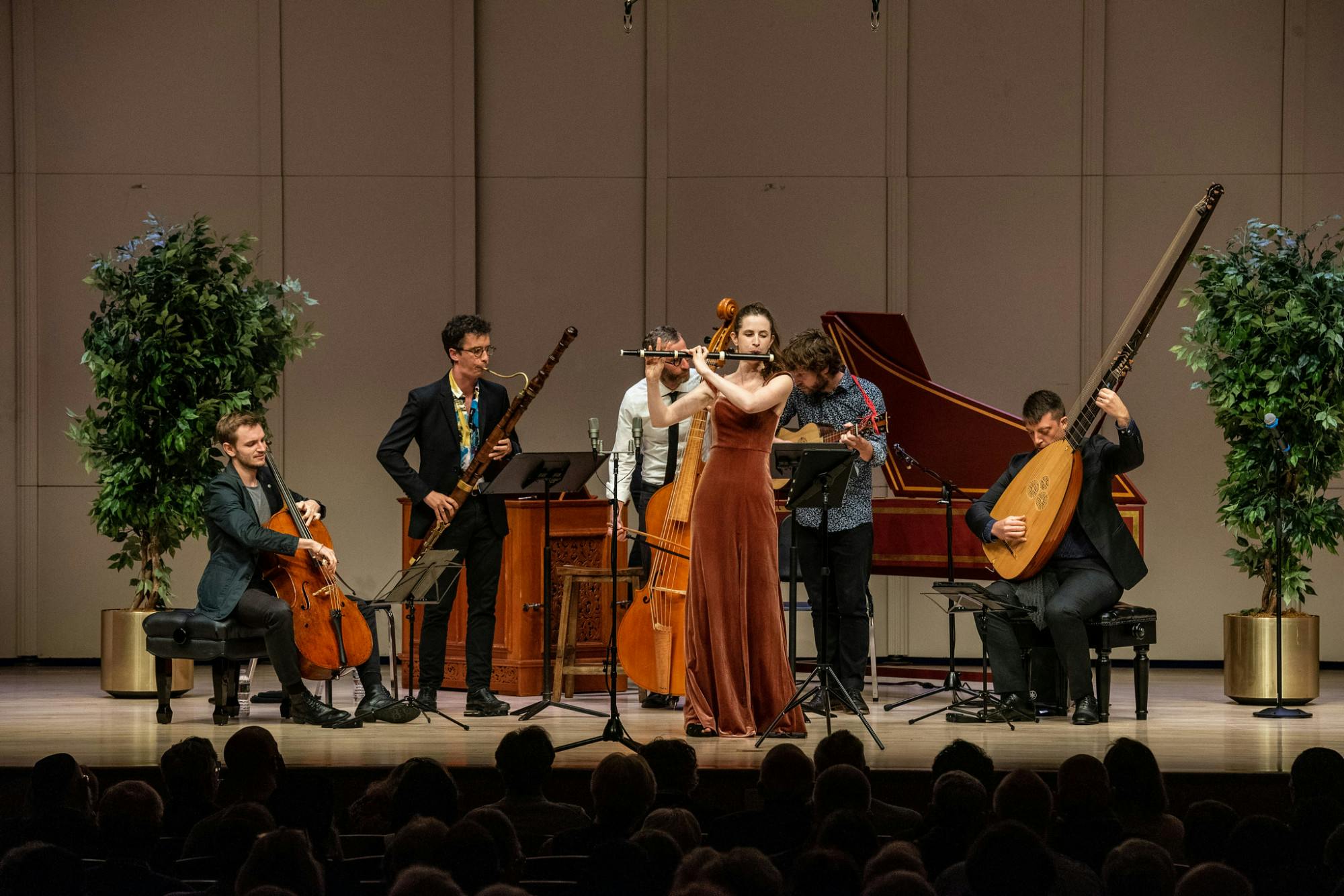 COURTESY OF CAITLIN OLDHAM
Flutist Emi Ferguson and Baroque ensemble perform Bach for the Shriver Hall Concert Series.