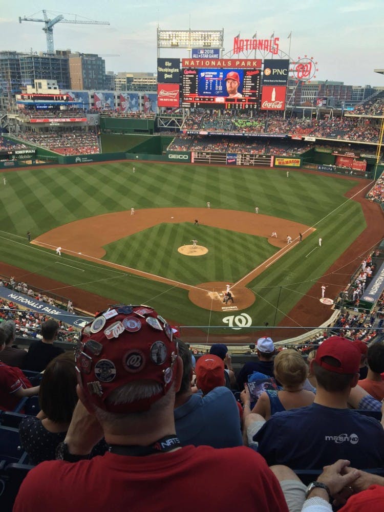 COURTESY OF NATHAN BICK
An action shot at Nationals Park in D.C. as the Nats are up to bat.
