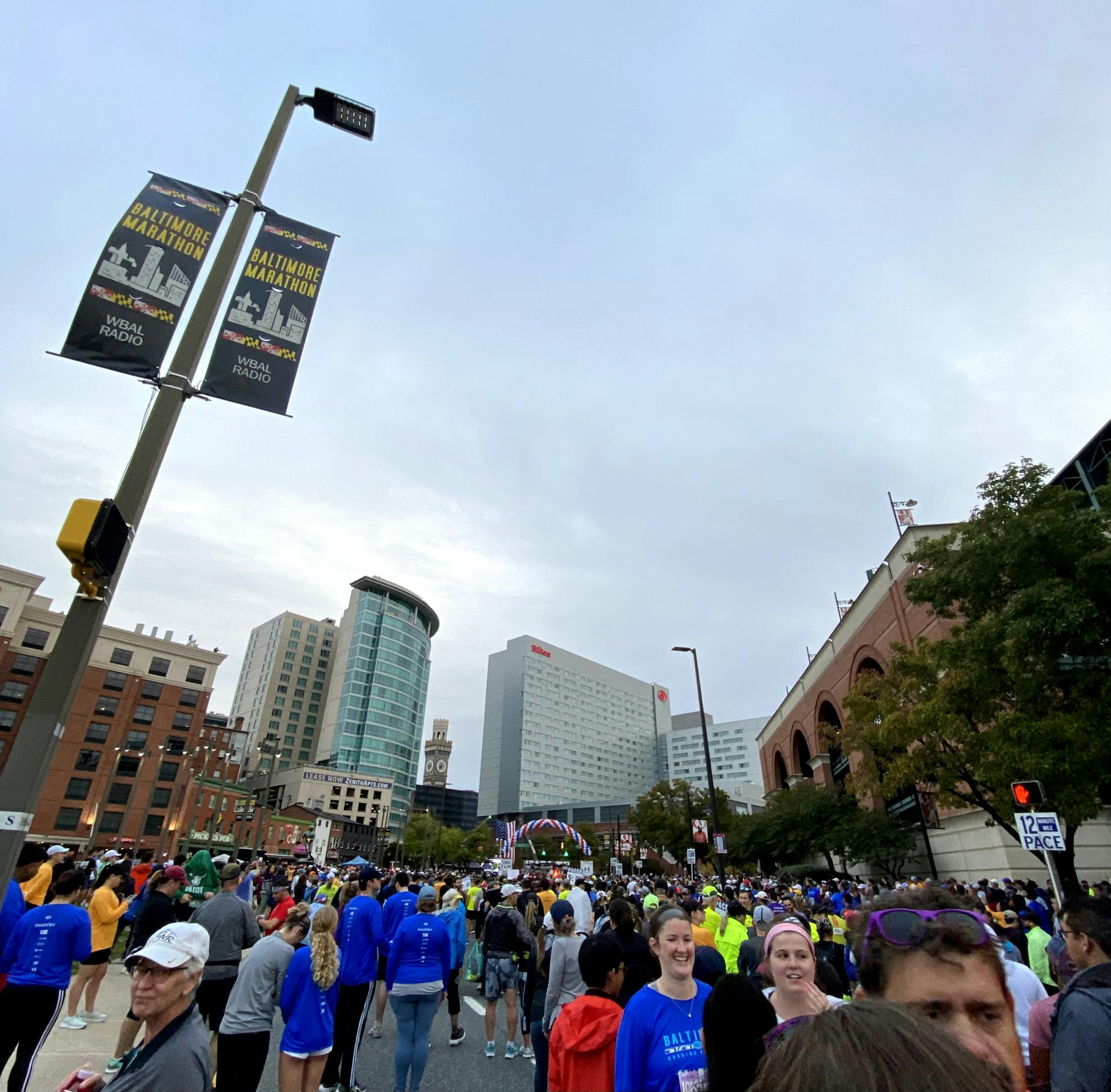 COURTESY OF MINGYUAN SONG
The crowd was full of excitement at the start of the marathon near Camden Yards.&nbsp;