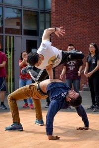  COURTESY OF BREAKERS 
The Breakers show off their moves to fellow students.