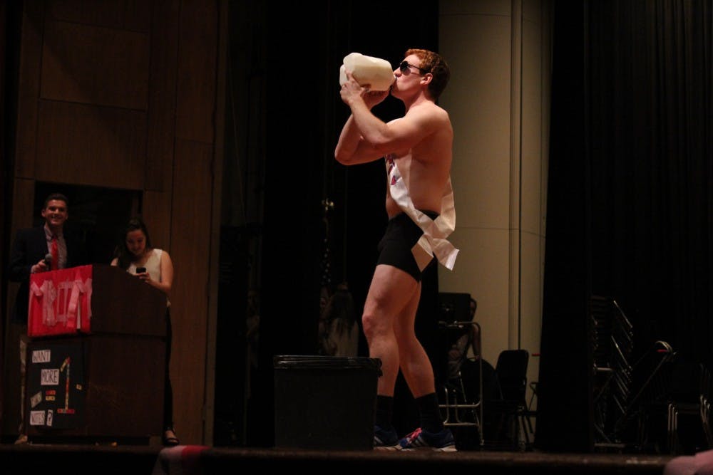 Courtesy of CIDNY JIANG
Contestants performed talents, including AEPi’s Maxwell Pinz, who chugged an entire gallon of milk.