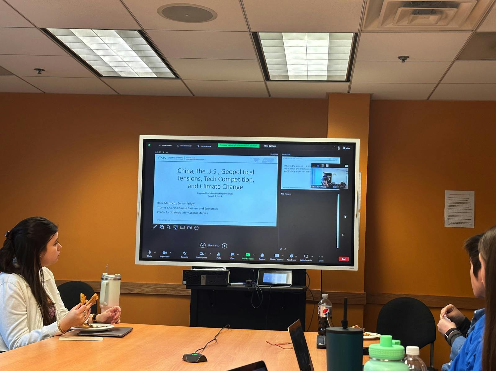 COURTESY OF AIMEE CHO
Mazzocco used the example of solar power manufacturing to illustrate China’s increasing power.