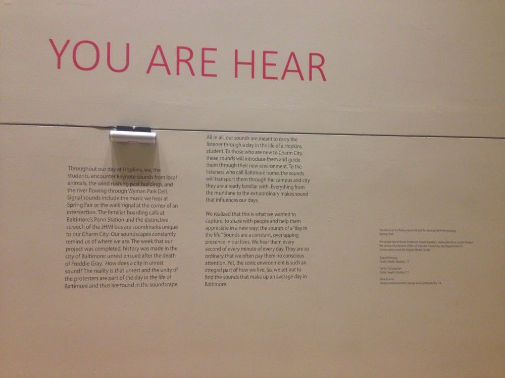 courtesy of sarah schreib
You Are Hear surrounds students in the sounds of the city of Baltimore and the Hopkins campus.