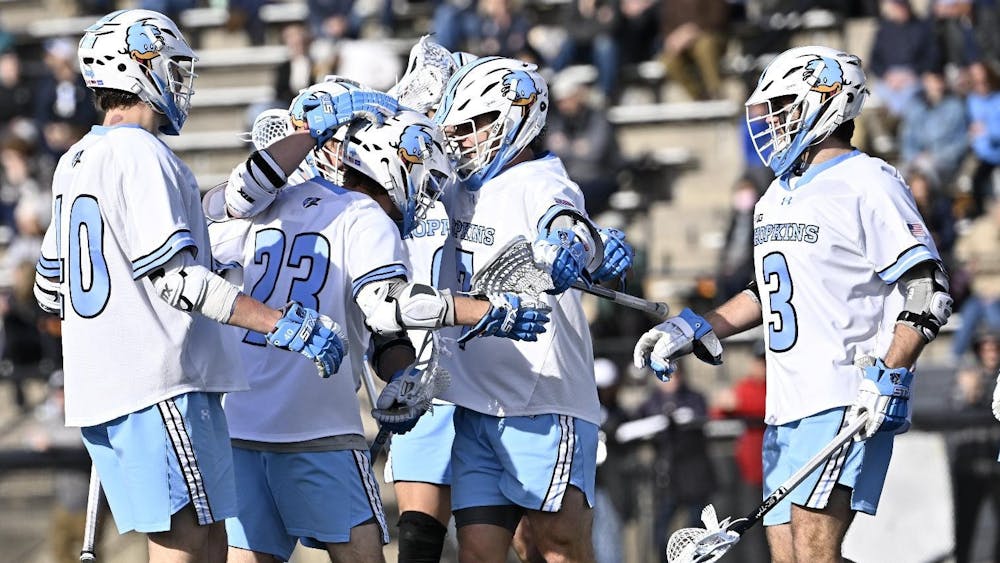 COURTESY OF HOPKINSSPORTS.COM
The Blue Jays pulled off their biggest upset since 2019, stunning the third-ranked Georgetown Hoyas at Homewood Field.