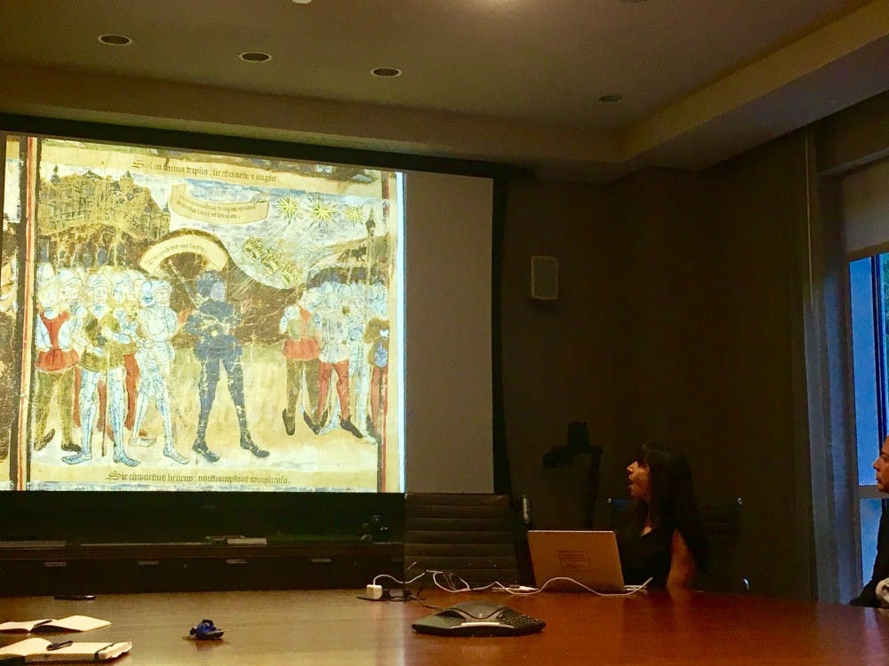 COURTESY OF MICHELLE LIMPE
Sonja Drimmer taught students how medieval artists deployed common archetypes of power.