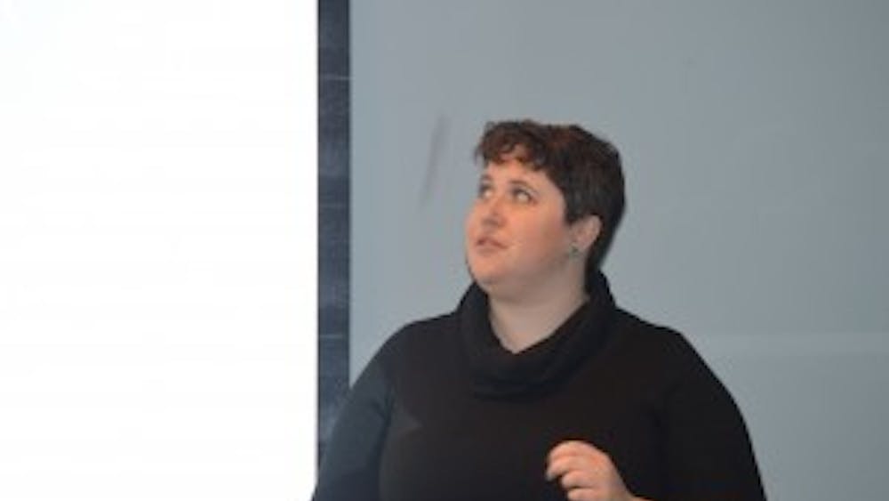 ELLIE HALLENBORG/PHOTOGRAPHY STAFF
Blodgett spoke about the role of women in the gaming industry.