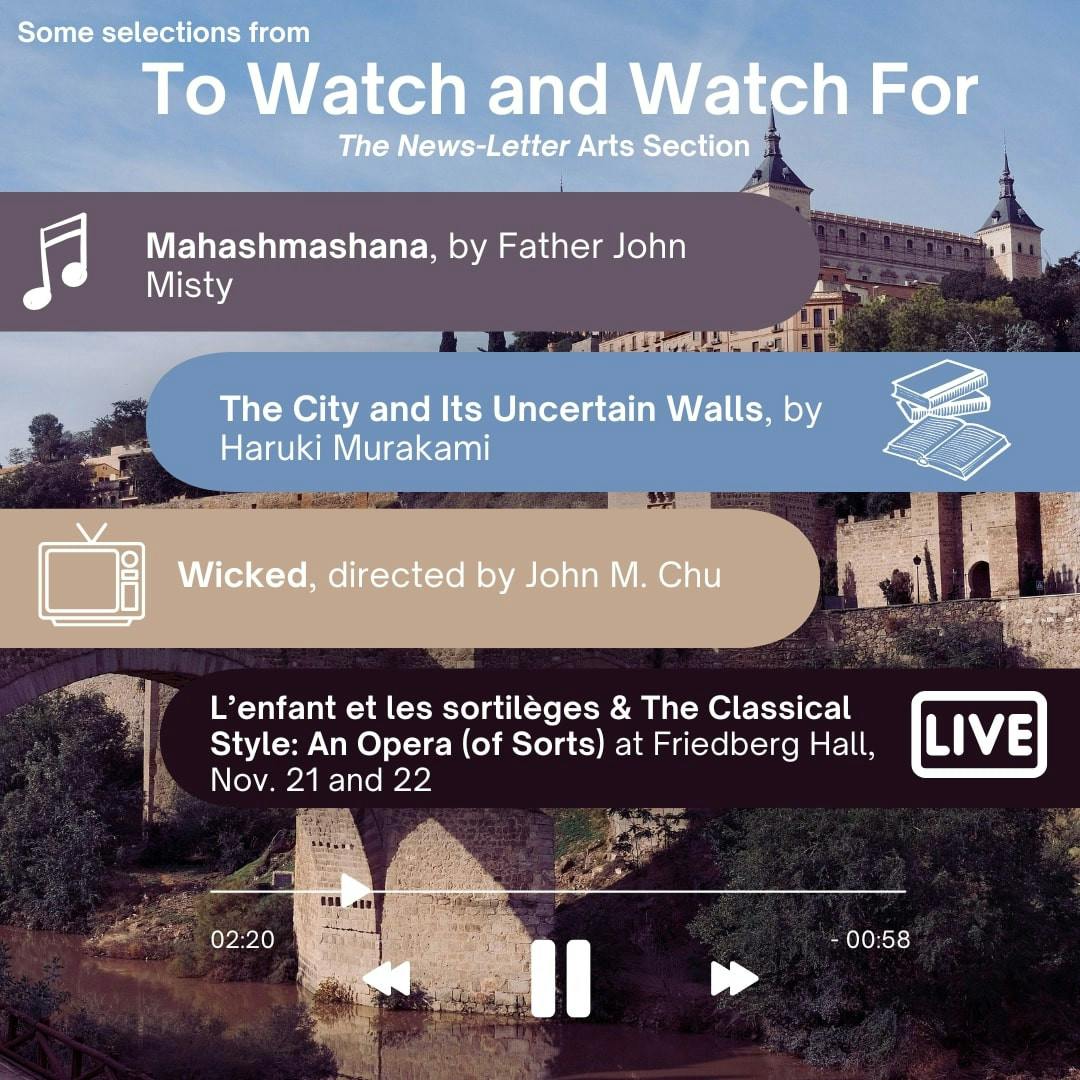 JIYUN GUO / DESIGN &amp; LAYOUT EDITOR
This week’s picks include a new book by Haruki Murakami, an alternative album, a fresh take on classical music, two blockbusters and a documentary.&nbsp;