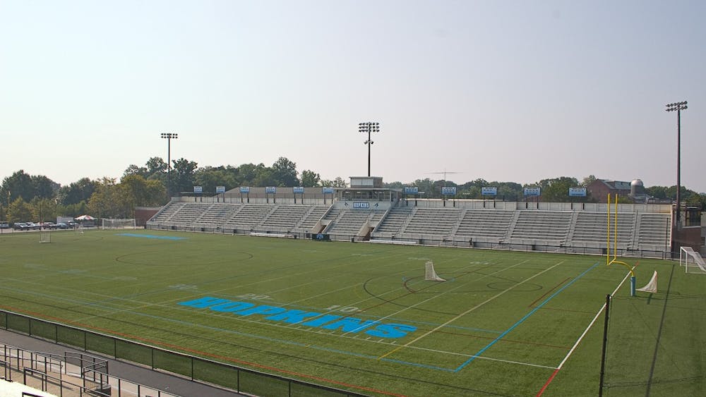 FREDERIC C. CHALFANT / CC BY-SA 3.0
Homewood Field is the home to a number of fall sports programs, including football, men’s and women’s soccer, and field hockey.&nbsp;