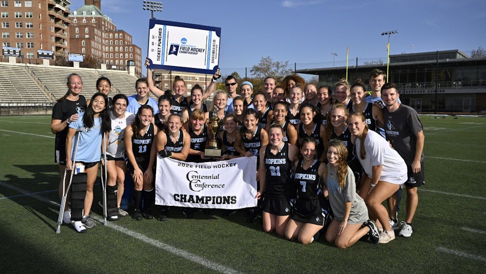 COURTESY OF HOPKINSSPORTS.COM
Women's field hockey defeated Bryn Mawr in a shoot-out to win their fourth consecutive Centennial Conference Championship.