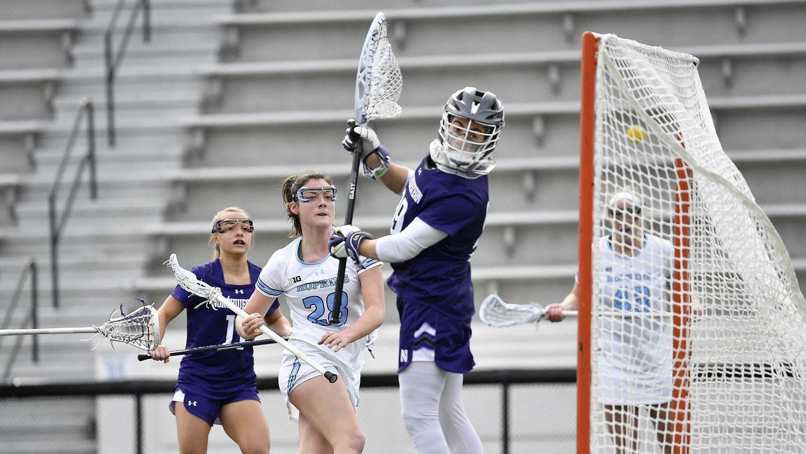 COURTESY OF HOPKINSSPORTS.COM
Freshman midfielder Abbey Hurlbrink scored a hat-trick in the first game of the series.