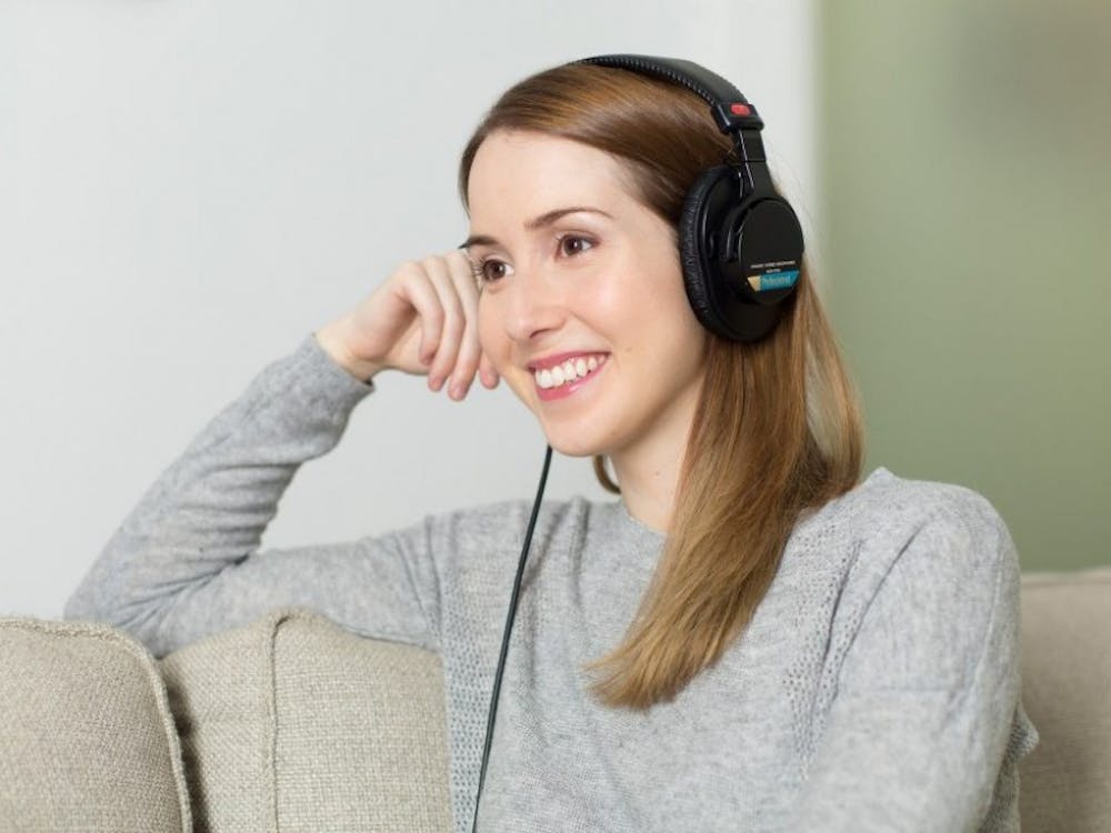 Listen To Relaxes Music Girl Woman Headphones