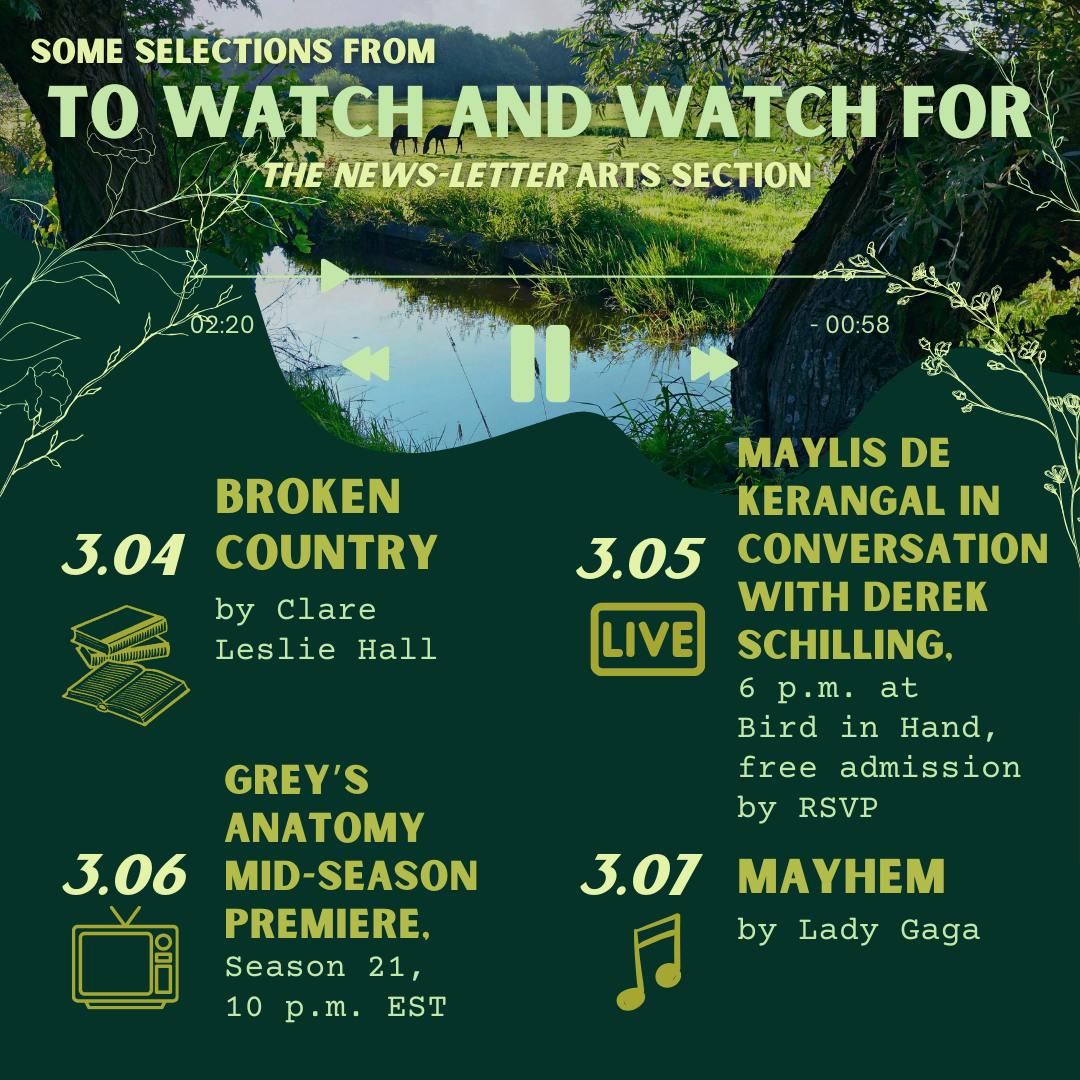 JIYUN GUO / DESIGN &amp; LAYOUT EDITOR
The Arts &amp; Entertainment section recommends Broken Country by Clare Leslie Hall as a perfect addition to your To Be Read list.