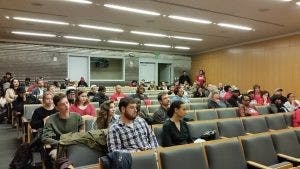  COURTESY OF HOPKINS STUDENTS FOR A DEMOCRATIC SOCIETY
Students, faculty and contract employees gathered in Gilman Hall to discuss avenues for cooperation.