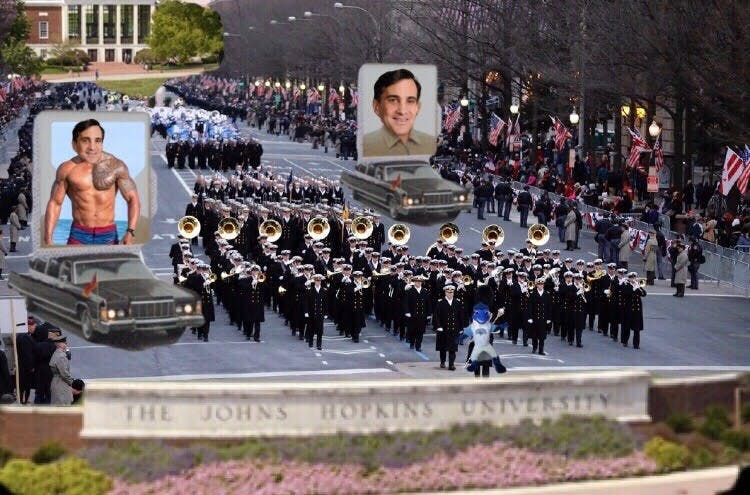 COURTESY OF THE OFFICIAL DPRJH PRESS KIT

Supreme Leader Daniels hosted the assembly and parade on Sunday to celebrate the new military might of the Democratic People’s Republic of Johns Hopkins.