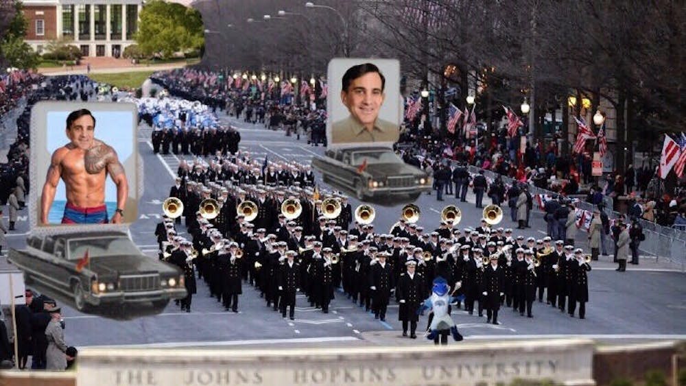 COURTESY OF THE OFFICIAL DPRJH PRESS KIT

Supreme Leader Daniels hosted the assembly and parade on Sunday to celebrate the new military might of the Democratic People’s Republic of Johns Hopkins.