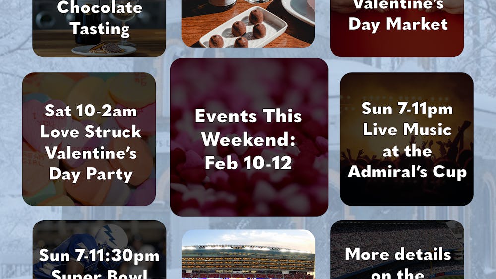 JOHN D'CRUZ / GRAPHICS EDITOR 
Whether you are more excited for Valentine's Day or the Super Bowl, here are some events to help you enjoy mid-February! 