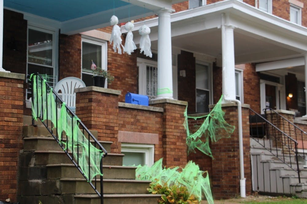  LEON SANTHAKUMAR/PHOTOGRAPHY EDITOR
 Halloween decorations have appeared around Charles Village, and international students are getting excited for the holiday.