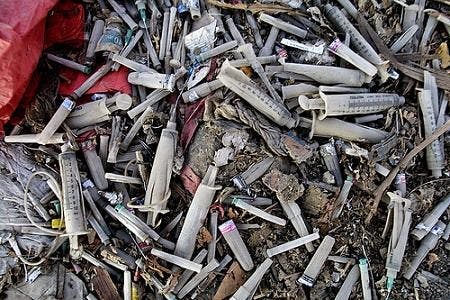 Courtesy of WWW.iecycle.org
The need for sterile equipment in hospital settings has driven the production of medical waste sky-high.