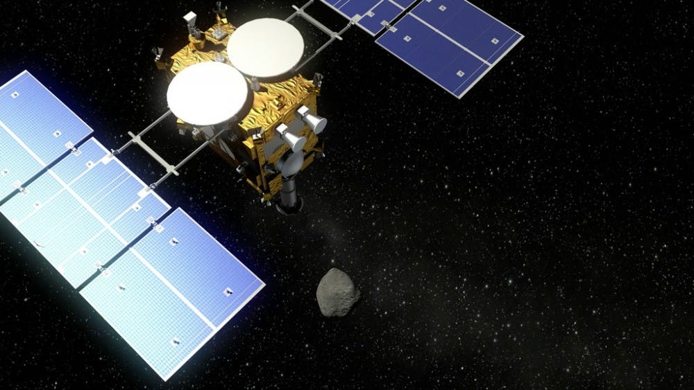 Deutsches Zentrum für Luft- und Raumfahrt/ CC By 3.0

Hayabusa2 will collect asteroid samples that may shed light on early solar system conditions.