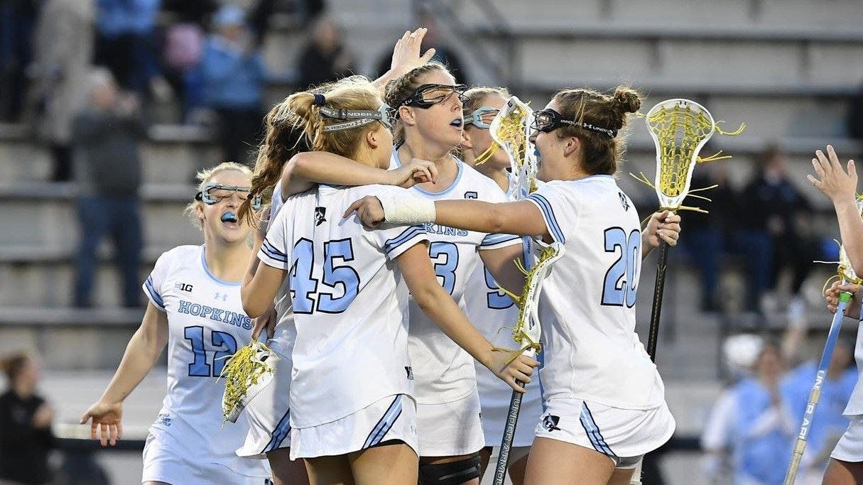 HOPKINSSPORTS.COM
Women’s lacrosse moves to 4-3 after a win against the St. Joseph University Hawks.