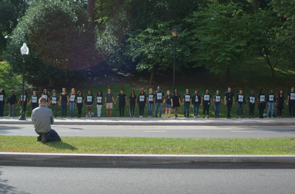 COURTESY OF KUNAL MAITI
Students lined N. Charles Street, stretching from the sculpture garden to the Beach.