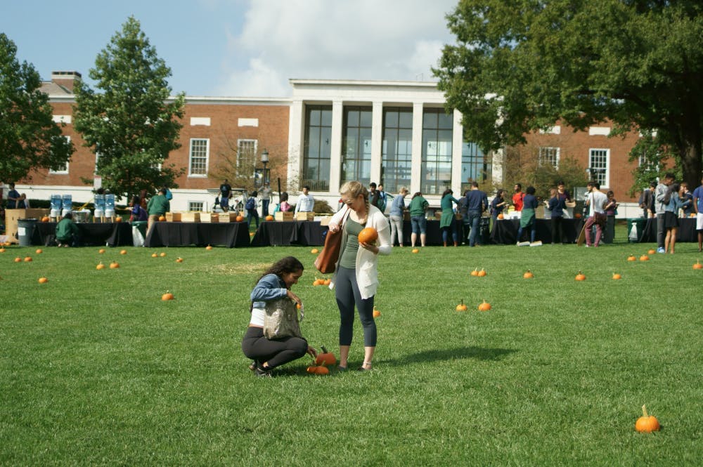 COURTESY OF KUNAL MAITI
Students gathered on the Beach for Hoptoberfest to unwind, eat food and decorate pumpkins with friends.
