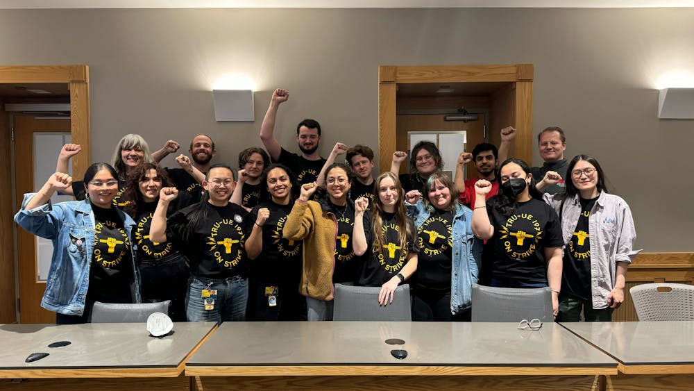 COURTESY OF JANVI MADHANI
Members of the TRU-UE bargaining committee after signing the tentative agreement. 