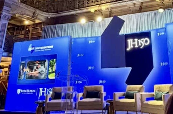 COURTESY OF ZHENG (JAMES) ZHOU
In honor of its 150th anniversary, Hopkins launched the “Next Conversations” series on Feb. 18, held at the George Peabody Library.