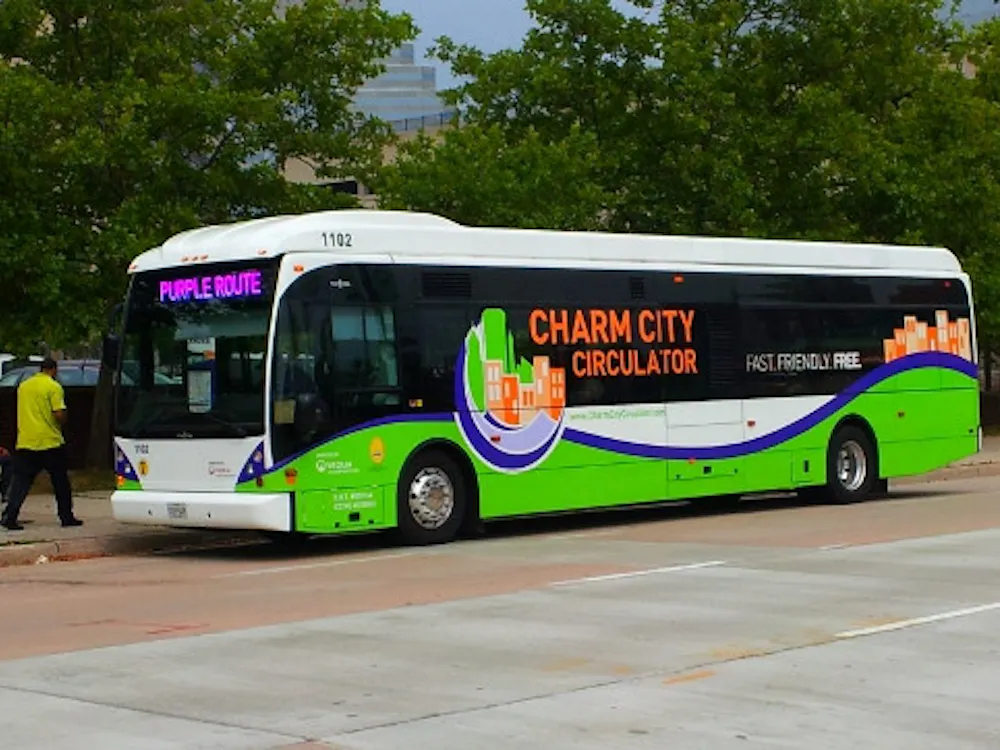 ET LAMBORGHINI / CC BY-SA 3.0
The Charm City Circulator is a free transit system that primarily runs through the “White L” of Baltimore.