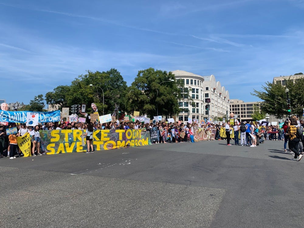 COURTESY OF LAIS SANTORO
Student protestors participating in last week’s Global Climate Strike in Washington, DC.