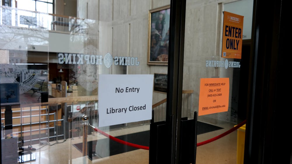 COURTESY OF CHRIS H. PARK&nbsp;
The Milton S. Eisenhower Library, which opened for the first time this year on Tuesday, Feb. 2, is now closed through Friday, Feb. 5.&nbsp;
