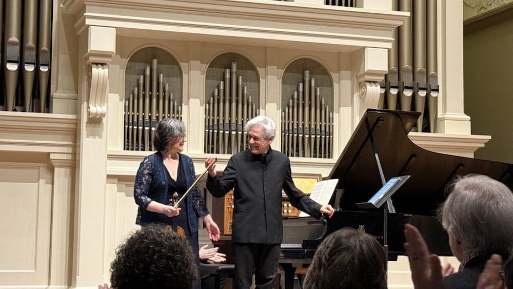 COURTESY OF EMA IWASAKI
Judith Ingolfsson (left) and Vladimir Stoupel (right) perform various works by Parisian composers, from Maurice Ravel to Simon Laks.