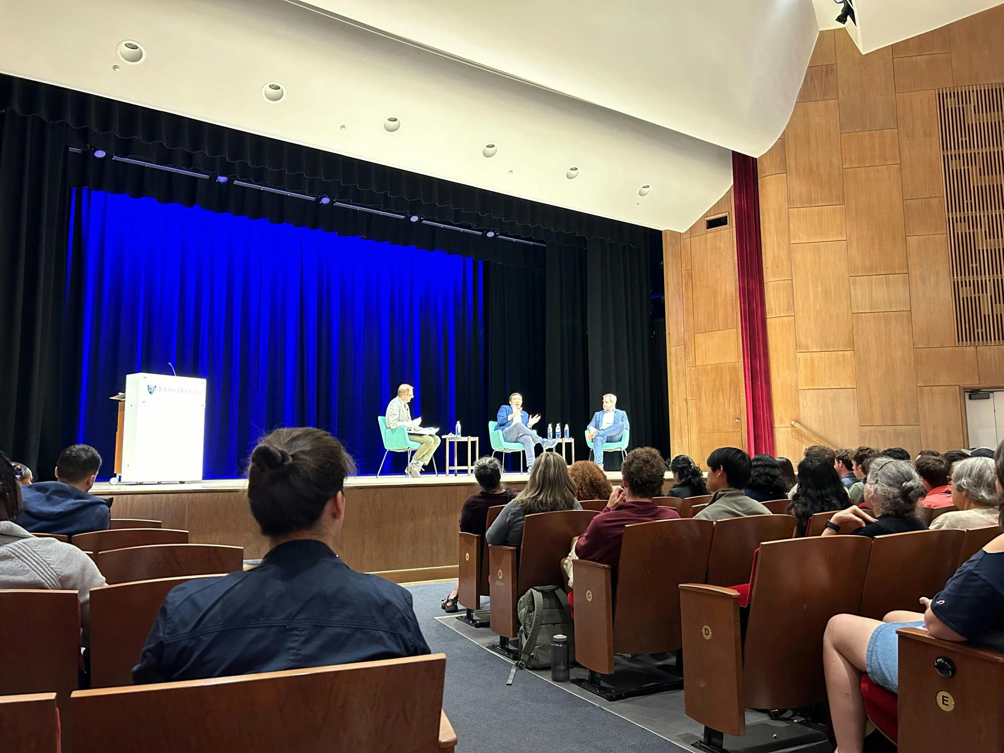 COURTESY OF RILEY STRAIT
Yang and Kinzinger discuss the role of the two-party system in modern day politics.