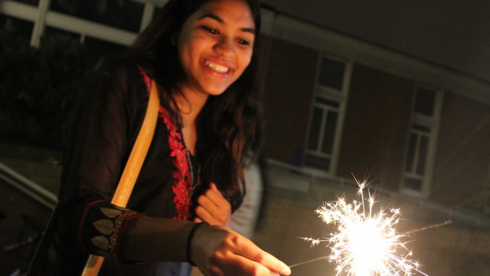  COURTESY OF SAMHITA ILANGO
 Students celebrated Diwali, the Indian festival of lights, with some students and families burning sparklers, a common practice.