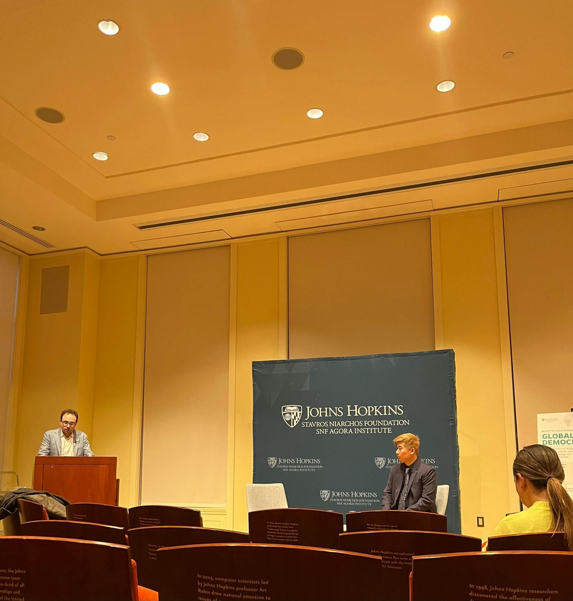 COURTESY OF ALEXIS HOLEWINSKI
Mounk discusses the importance of shared commonalities in a diverse democracy. &nbsp;