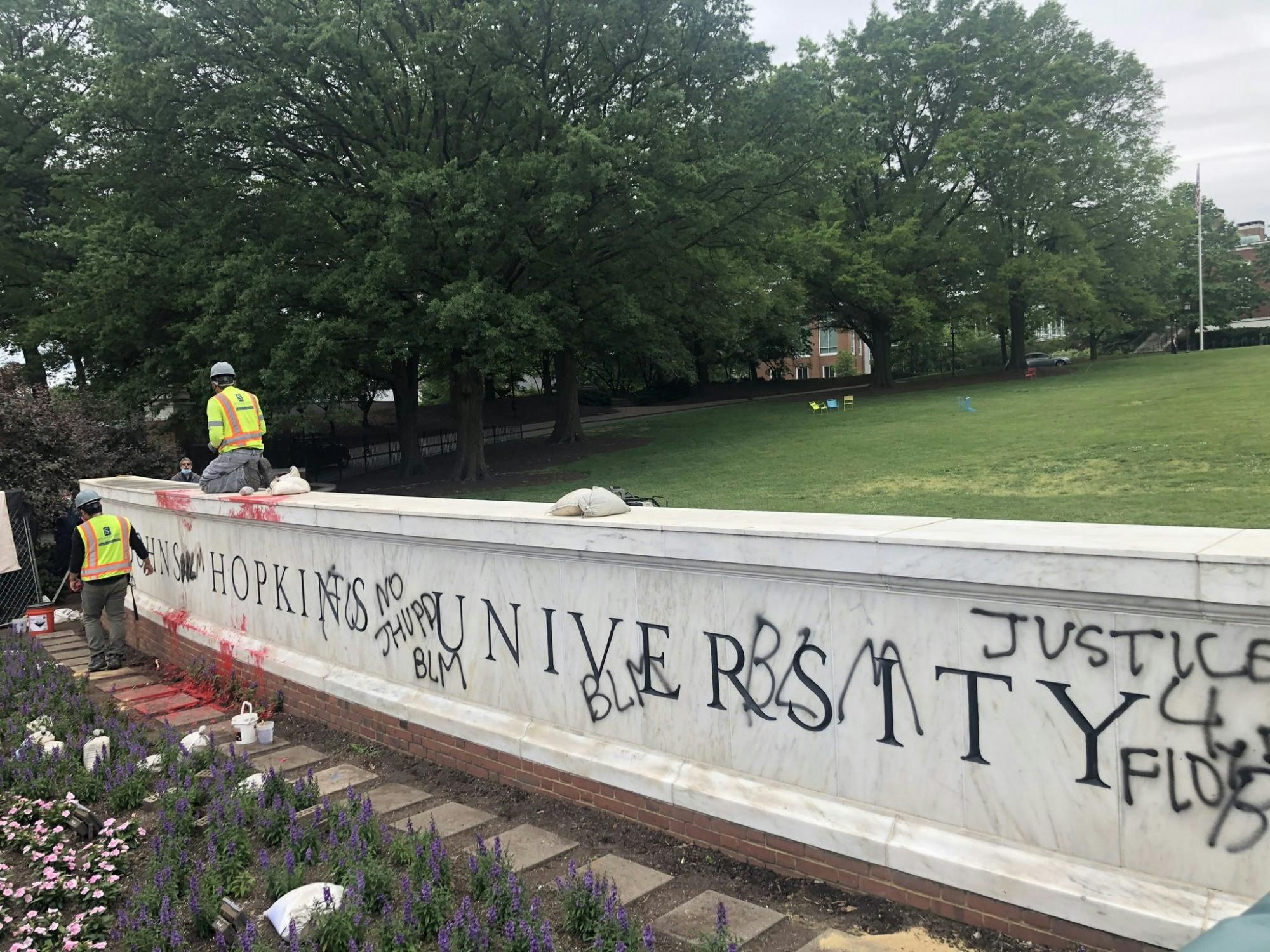 COURTESY OF GAIGE KERR
The University has reportedly attempted to prevent students from photographing the graffitied sign.