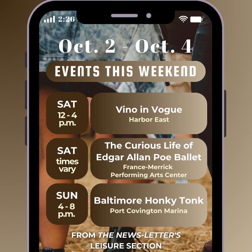 SYDNOR DUFFY / DESIGN &amp; LAYOUT EDITOR
From home-buying resources and wine tastings to ballet, live country music and candlelit concerts, this weekend offers a mix of arts, entertainment and community events across Baltimore.&nbsp;