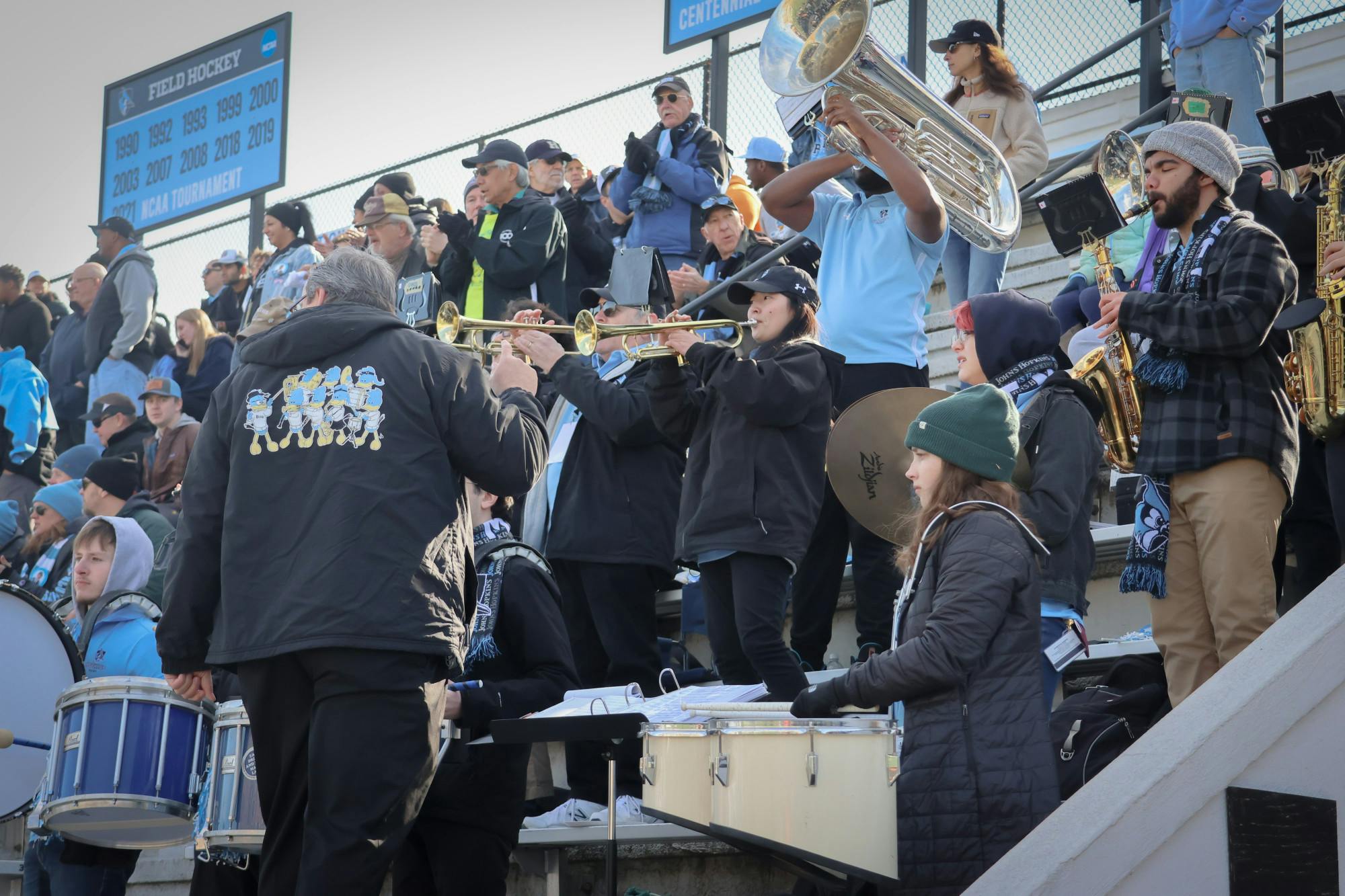 STEVEN SIMPSON / PHOTO EDITOR
Founded in 1921, the JHU Pep Band encourages the University’s sports teams at home and away games.