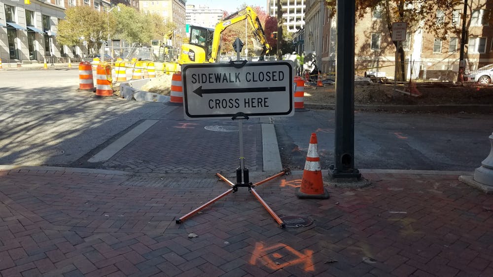 COURTESY OF ARIELLA SHUA
Sidewalks are continuously rerouted due to ongoing construction on Saint Paul Street.