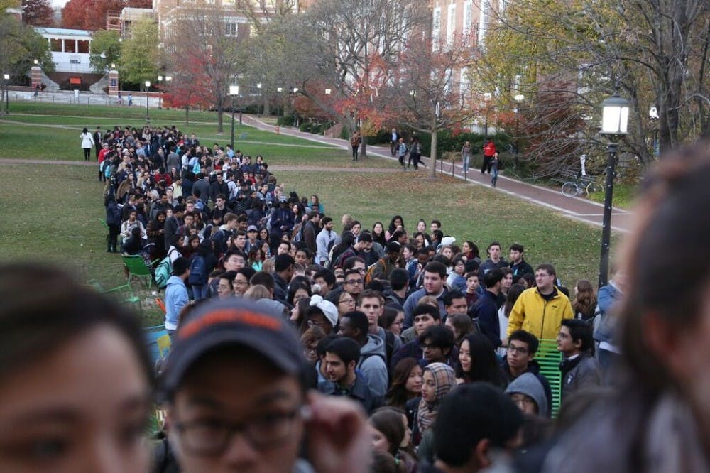 COURTESY OF DAVID SAVELIEV
Some students lined up to see Sanders six hours before the event started.