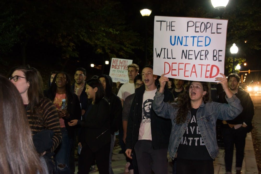 KAREEM OSMAN/PHOTOGRAPHY EDITOR
Students marched to the Inner Harbor to protest Trump’s victory.