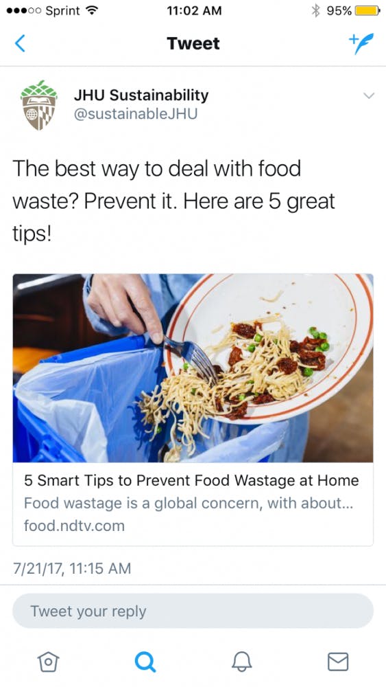 Courtesy of Twitter
The Office of Sustainability is currently leading the charge to reduce waste production.