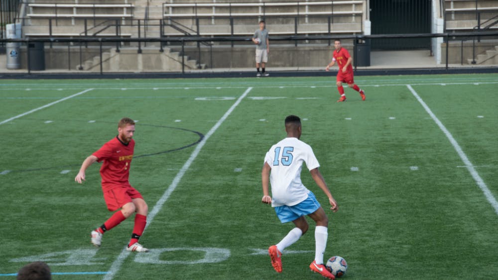 The men’s soccer team was able to maintain their stretch of undefeated play that opened the season, prevailing 2-0 against the Gwynedd-Mercy Griffins at home.