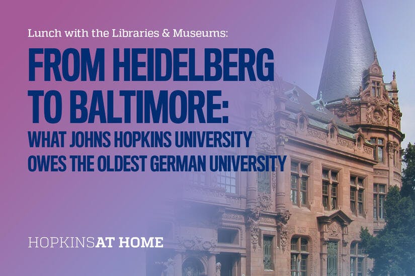 COURTESY OF LEMON DOROSHOW
As part of the Lunch with the Libraries and Museums series, Mackenzie “Mack” Zalin gave a talk on the historical connections between Johns Hopkins University and Heidelberg University.&nbsp;